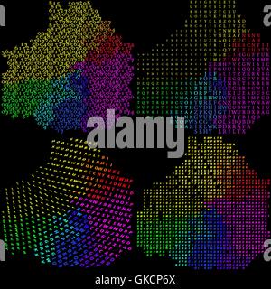 set of Abstract colorful numbers with place for your text. Stock Vector