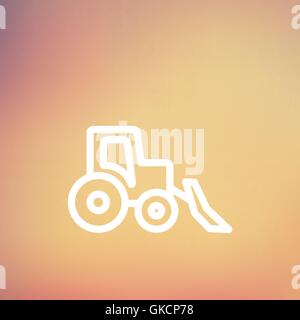 Bulldozer thin line icon Stock Vector