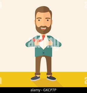 Working man to change his clothes Stock Vector