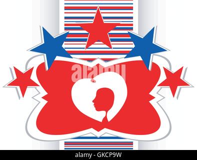 icon with heart and woman head vector Stock Vector