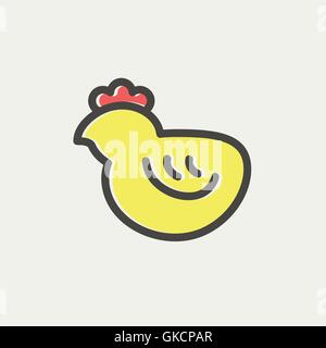 Chick thin line icon Stock Vector