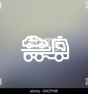 Car Towing Truck thin line icon Stock Vector