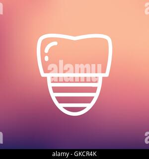 Tooth implant thin line icon Stock Vector