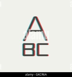 Alphabet with bold font thin line icon Stock Vector