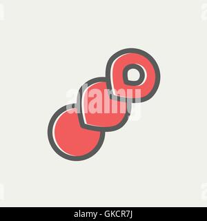 Spiral bread thin line icon Stock Vector