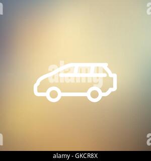 Minivan thin line icon Stock Vector