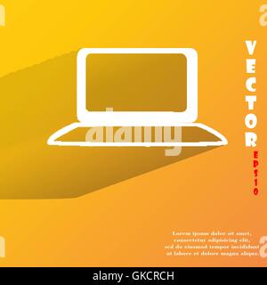 Notebook. Flat modern web button with long shadow and space for your text. Stock Vector