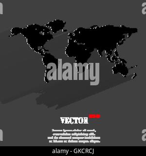 World map web icon, flat design Stock Vector