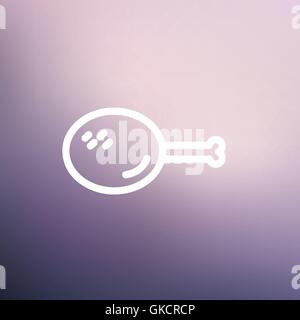 Roasted Chicken thigh thin line icon Stock Vector