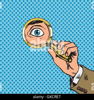 Cartoon of Man Searching With Magnifying Glass or Magnifier Stock ...