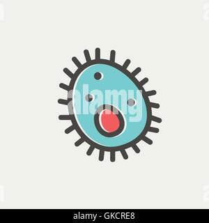 Bacteria thin line icon Stock Vector