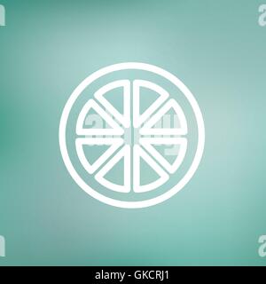 Sliced of lemon thin line icon Stock Vector