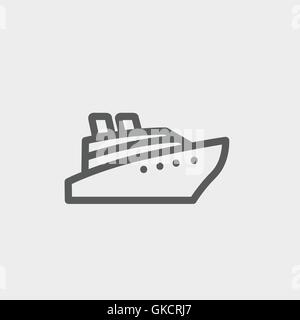 Cruise ship thin line icon Stock Vector