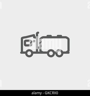 Tanker truck thin line icon Stock Vector