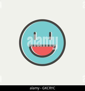 Smiling thin line icon Stock Vector