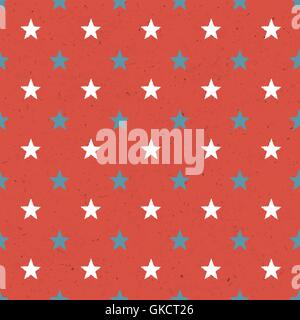 Seamless Stars Pattern On Red Paper Texture Stock Vector