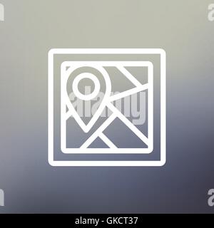 Map pointer house thin line icon Stock Vector