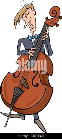 Cartoon contrabass, double bass character. Isolated vector musical ...