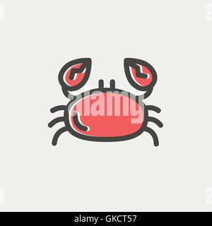 Crab thin line icon Stock Vector