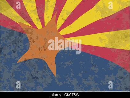 Arizona State Flag Grunge Stock Vector