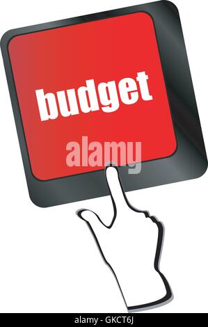 A keyboard with a key reading budget vector Stock Vector