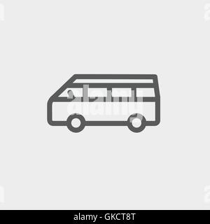 Minibus thin line icon Stock Vector