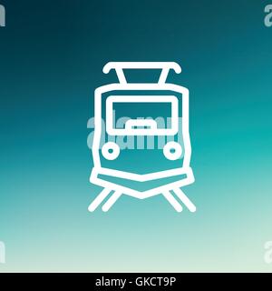 Front view of the train thin line icon Stock Vector