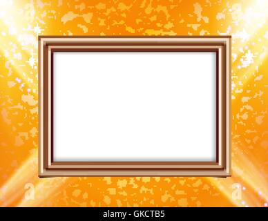 Blank frame on a colored wall lighting spotlights Stock Vector