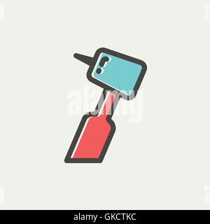 Dental drill thin line icon Stock Vector