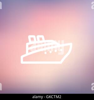 Cruise ship thin line icon Stock Vector