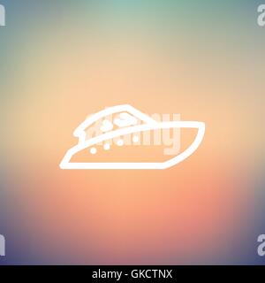 Speedboat thin line icon Stock Vector