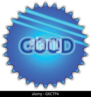 Big blue button labeled "good" Stock Vector
