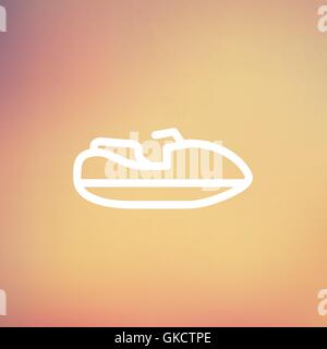 Speed boat thin line icon Stock Vector