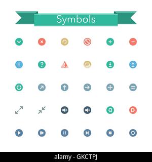 Symbols Flat Icons Stock Vector