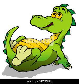 Green Dino Laying Stock Vector Image & Art - Alamy