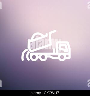 Dump truck thin line icon Stock Vector