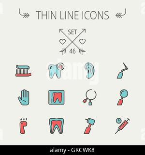 Medicine thin line icon set Stock Vector