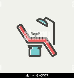 Dental chair thin line icon Stock Vector