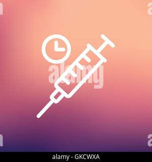 Syringe thin line icon Stock Vector