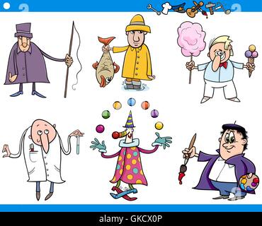 cartoon people occupations characters set Stock Vector