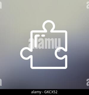 Jigsaw Puzzle thin line icon Stock Vector