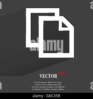 blank paper. Flat modern web button with long shadow and space for your text. Stock Vector