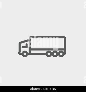 Trailer truck thin line icon Stock Vector