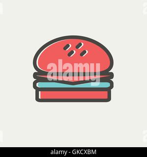 Hamburger thin line icon Stock Vector