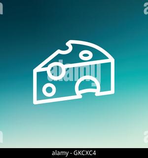 Piece of cheese thin line icon Stock Vector