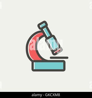 Microscope thin line icon Stock Vector