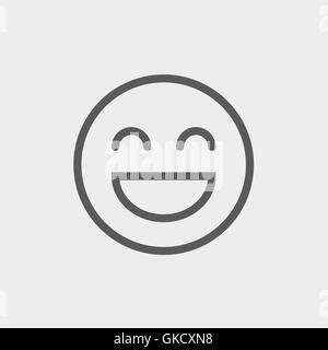 Cheerful emoji thin line icon Stock Vector