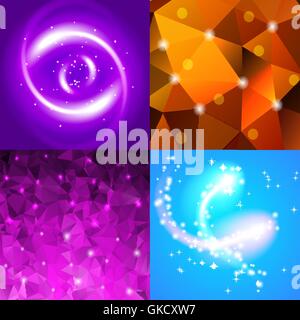 set illustration of colorful abstract background blurred magic neon. Stock Vector