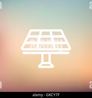 Solar Panel thin line icon Stock Vector