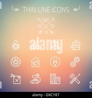 Ecology thin line icon Stock Vector